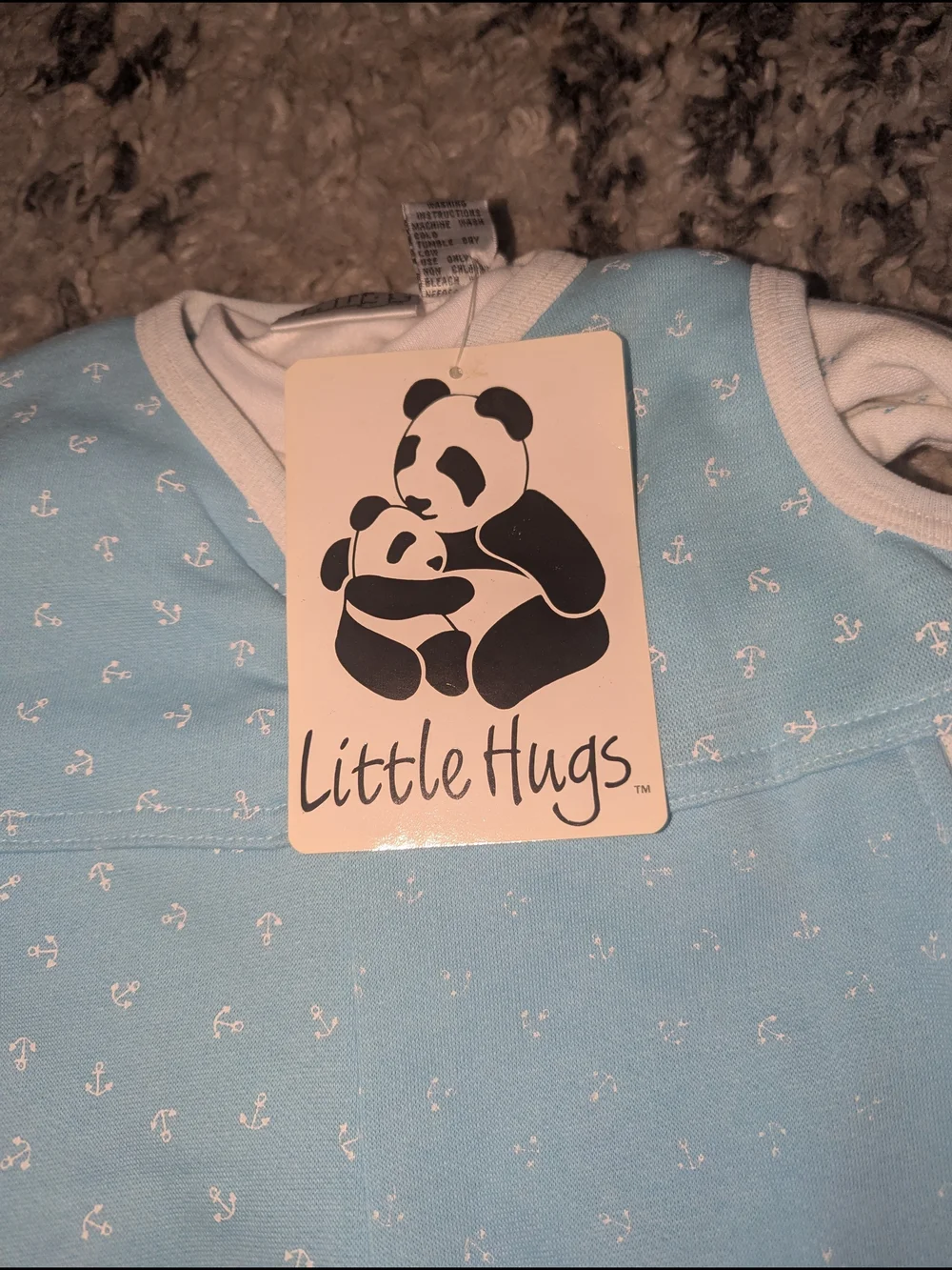 Little Hugs Baby Boys' Light Blue Anchor Matching Set